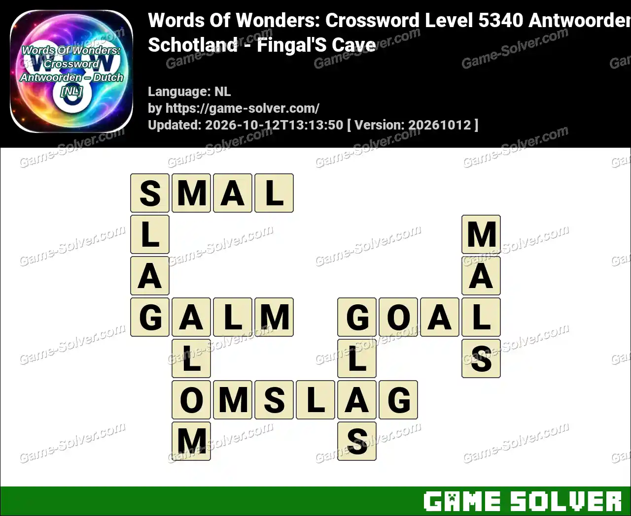 Words Of Wonders: Crossword Level 5340 Antwoorden – Schotland – Fingal’S Cave